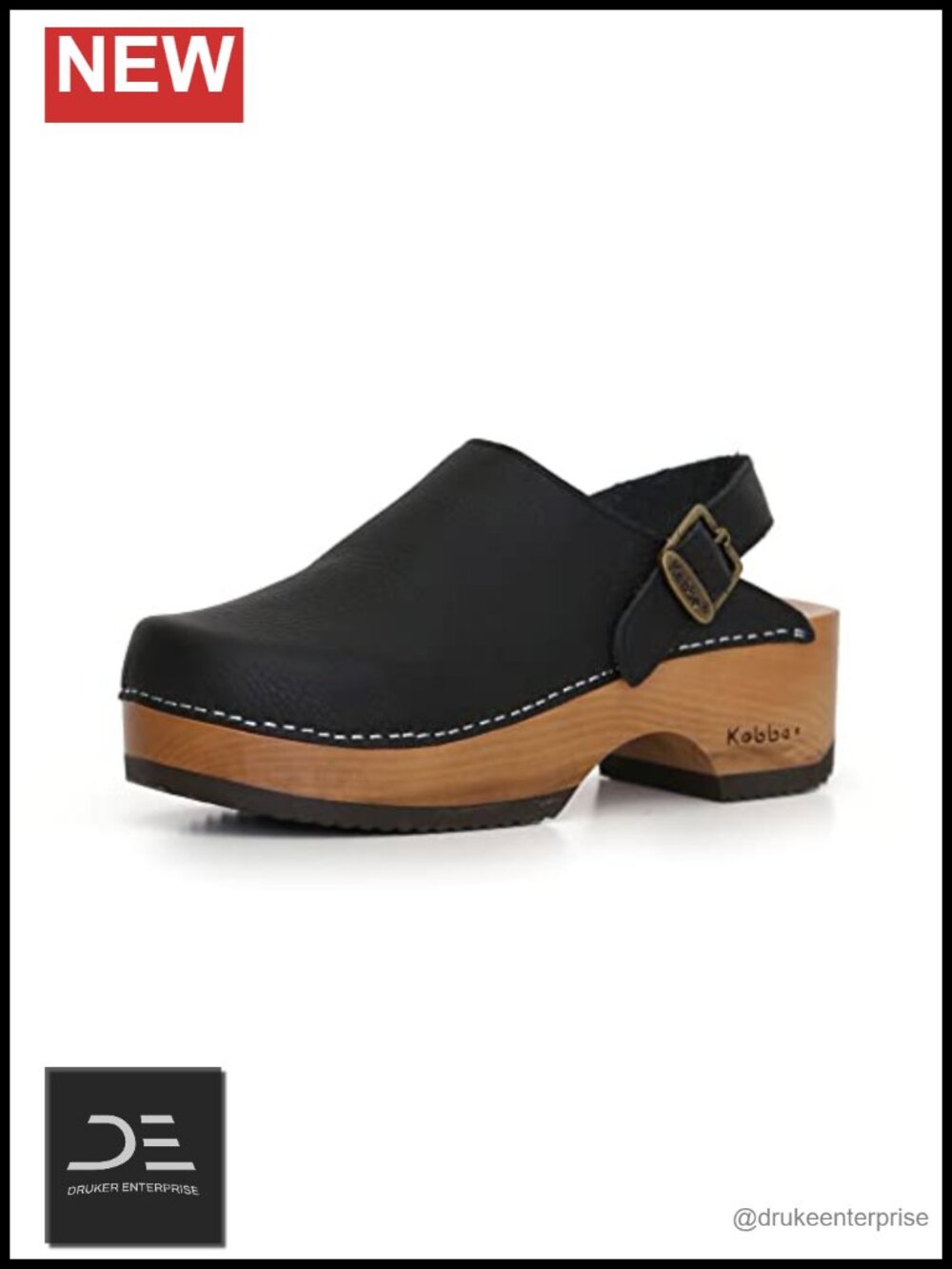 Handmade Wooden Clog Mules with Genuine Leather Arch Support